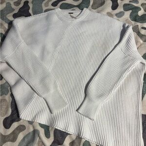 Free People white Ribbed Knit Top